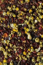 Close-up of dried herbs for Woodland Berry Tonic